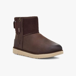 Ugg Classic Mini Zip Waterproof Men All-Weather Boots Brown (9573UKFWI)